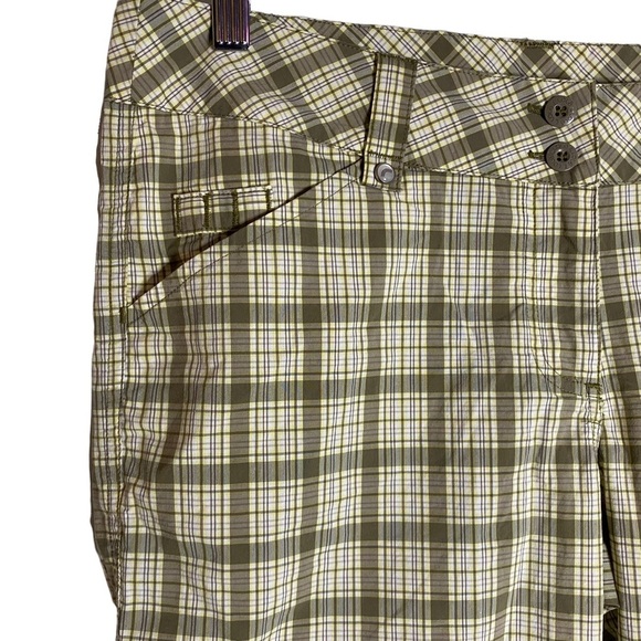 Lole Brown Yellow White Plaid Shorts Water Repellent Quick Dry Stretch 10 - Picture 8 of 16